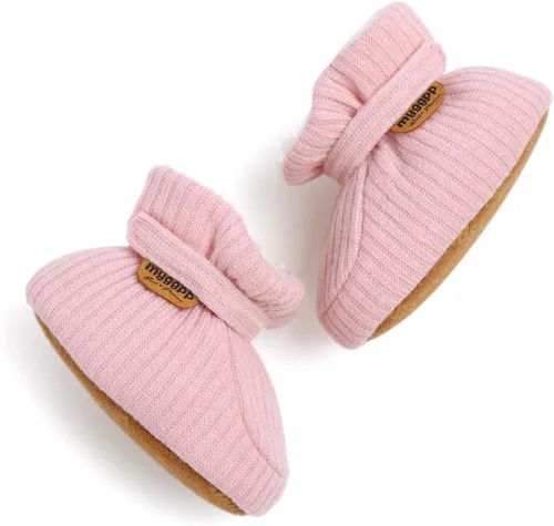 Vista 30 de Botines de forro polar para bebés, niños y niñas, pantuflas antideslizantes con agarre suave, zapatos de calcetín para recién nacidos, cuna
