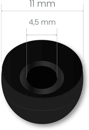 Vista 3 de 10 pares de puntas de auriculares medianas de silicona de repuesto para orejas - Negro