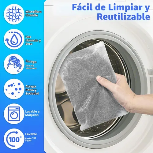 Vista 6 de Reusable Microfiber Mop Pads Compatible with Sweeper Mop,Wet pad Refills Chenille - Gris
