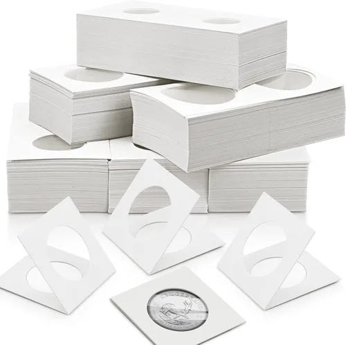 Vista 4 de 300 soportes para monedas de cartón, 6 tamaños de 2 x 2 pulgadas para suministros de colección de monedas