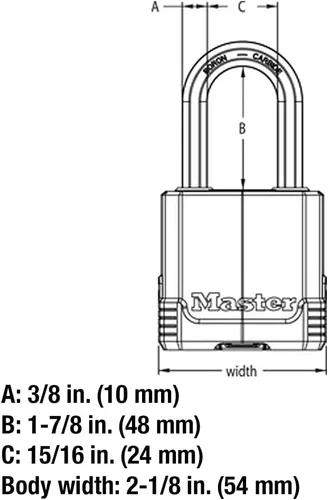 Vista 5 de Master Lock M515XDLH Magnum - Candado resistente con llave, 1 paquete