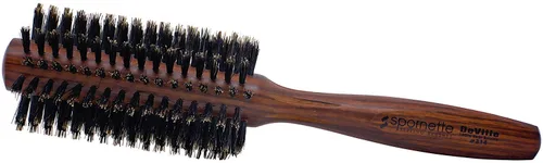 Vista 2 de Spornette Deville - Cepillo redondo de cerdas de jabalí de 1 1/2 pulgadas, para secar, peinar, rizar y añadir volumen al cabello más corto