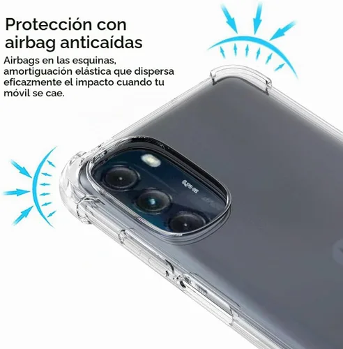 Vista 7 de Osophter Funda transparente para Moto G 5G 2022 con protector de pantalla, TPU con absorción de golpes, esquinas reforzadas, cubierta flexible