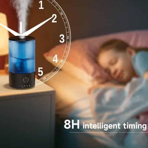Vista 8 de Humidificadores para dormitorio, humidificador ultrasónico silencioso de niebla fría de 3.2L con boquilla de 360°, tiempo de funcionamiento de 18