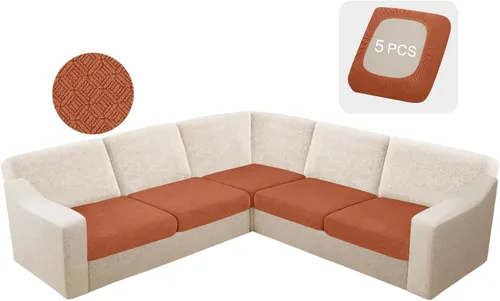 Vista 53 de HDCAXKJ - Fundas impermeables para cojín de sofá modular, fundas elásticas para cojín de sofá de esquina, fundas protectoras de muebles de jacquard