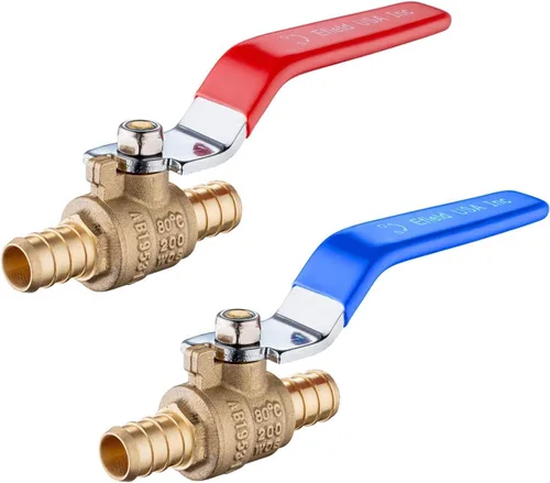 Vista 9 de Paquete de 2 válvulas de bola EFIELD Pex Brass de 1/2 pulgada con cierre de puerto completo, caliente y frío, (VALVE001) Válvula de cierre