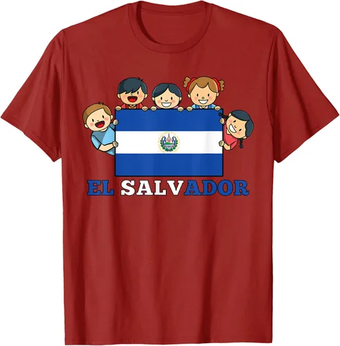 Vista 65 de Camiseta salvadoreña del Mes de la Herencia Hispana con la bandera de El Salvador para niños, Negro