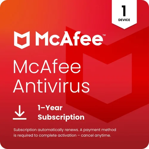 Vista 8 de McAfee AntiVirus Virus Protection Software 2026 for 1 PC Auto-Renews