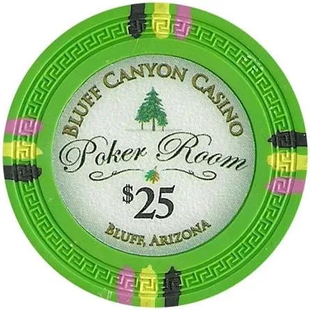 Vista 4 de Bluff Canyon - Juego de muestras de fichas de póquer de arcilla de 14 gm, 12 fichas nuevas