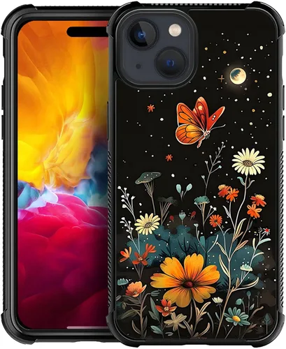 Vista 15 de ZHEGAILIAN Funda compatible con iPhone 15, fundas de caballo de baile de cristal de colores, parte trasera de vidrio templado+funda protectora