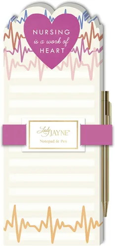 Vista 9 de Lady Jayne - Bloc de notas troquelado con bolígrafo de icono de enfermera, 10 cm x 20 cm, corazón