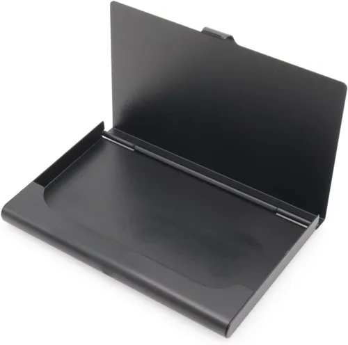 Vista 7 de Paquete de 2 portatarjetas de visita de aluminio negro Slim Flip