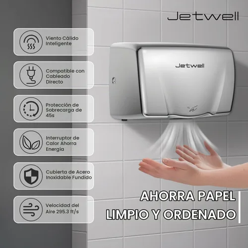 Vista 3 de JETWELL Paquete de 2 secador de manos compacto de alta velocidad