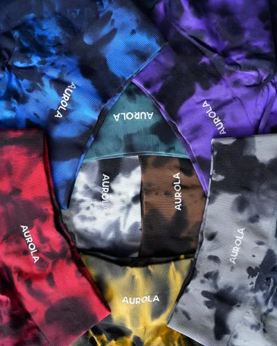Vista 5 de AUROLA Dream Tie Dye Workout Shorts for Women Seamless Scrunch Soft Active Shorts