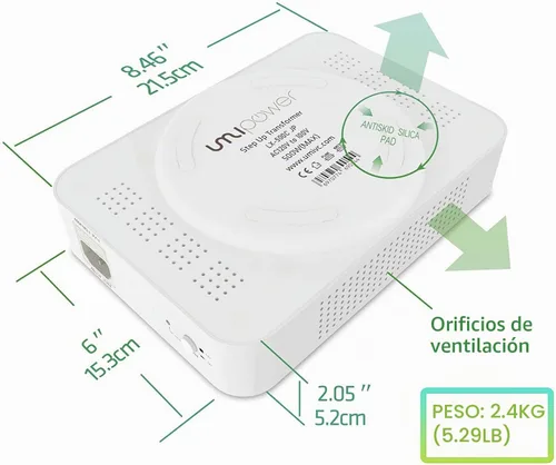 Vista 4 de Convertidor de voltaje reductor de 120V a 100V 500W para electrodomésticos