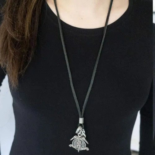 Vista 5 de EBSEM Collar de leyendas musicales, cordón de cuero genuino para hombres y mujeres
