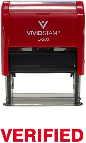 Vista 16 de Sello de goma autoentintado verificado (tinta negra) - Mediano Negro