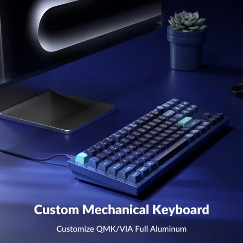 Vista 14 de Keychron Q3 QMK/VIA Teclado mecánico personalizado con cable, diseño sin llave de aluminio completo, macro programable con interruptor marrón