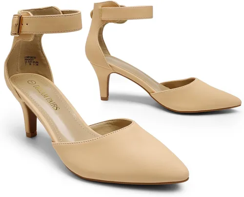Vista 3 de DREAM PAIRS zapatos puntiagudos de vestir para mujer, de tacón bajo