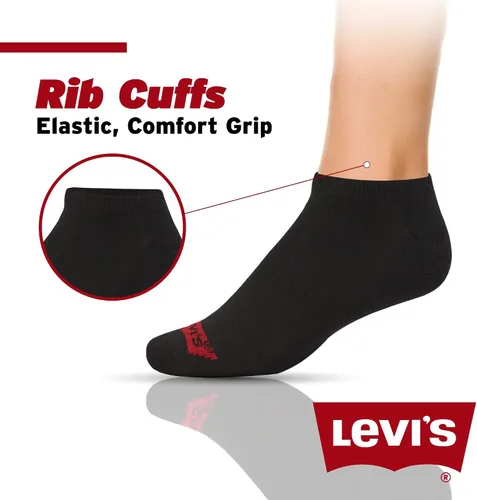 Vista 2 de Levi's Calcetines para hombre, 8 pares de calcetines tobilleros de corte bajo para hombre, calcetines deportivos de primera calidad para hombre