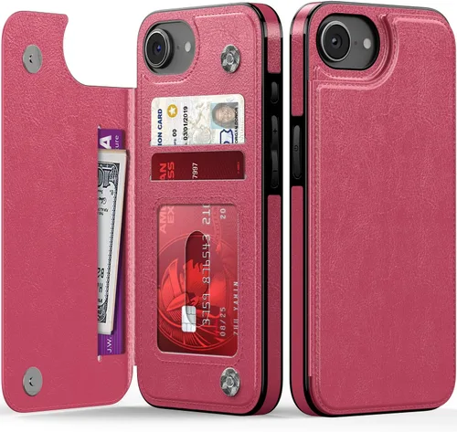 Vista 144 de FUNMIKO Funda tipo cartera para iPhone 15 con tarjetero + clip para efectivo, bloqueo RFID, protección contra caídas de grado militar y obras