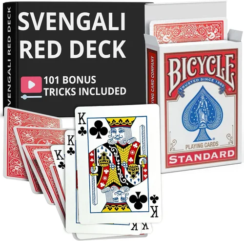 Vista 55 de Ted's Sterling Magic Precision Red Rider Back Bicycle Mazo Svengali con Instrucciones para 100+ Trucos (2 de Tréboles)