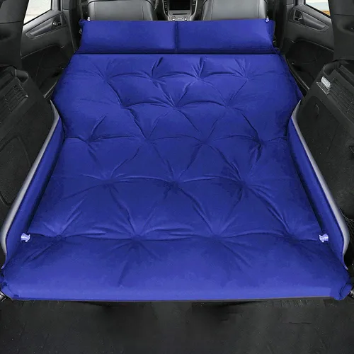 Vista 10 de Colchón de aire autoinflable para automóvil, tapete de dormir para acampar con almohada integrada, cama de automóvil para automóvil, SUV, MPV (negro)