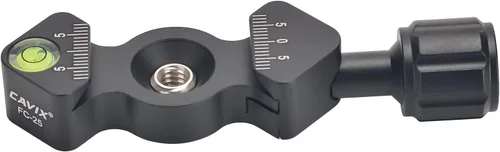 Vista 4 de CAVIX Abrazadera de liberación rápida estilo hueso de pescado FC-25 con adaptador de tornillo de 3/8"-1/4" para cabezal de trípode compatible