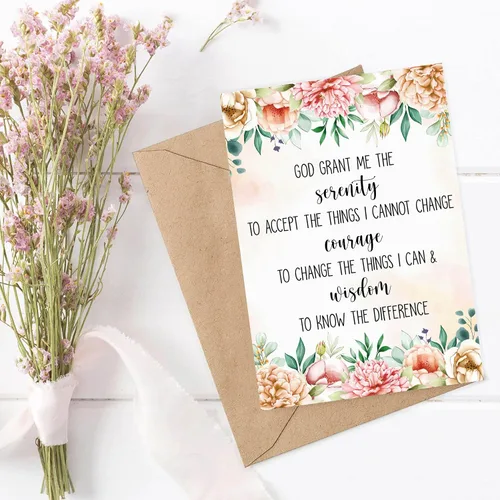 Vista 2 de Emily gift Serenity Prayer - Tarjeta de felicitación – Interior en blanco – 5 x 7 pulgadas – Cartulina premium – Incluye sobre