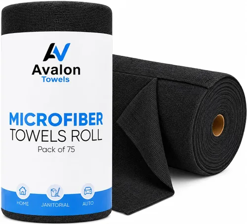 Vista 27 de Avalon Towels Paños de limpieza de microfibra (paquete de 48) – Tamaño 16 x 16 pulgadas, trapos de limpieza altamente absorbentes, sin pelusa Negro