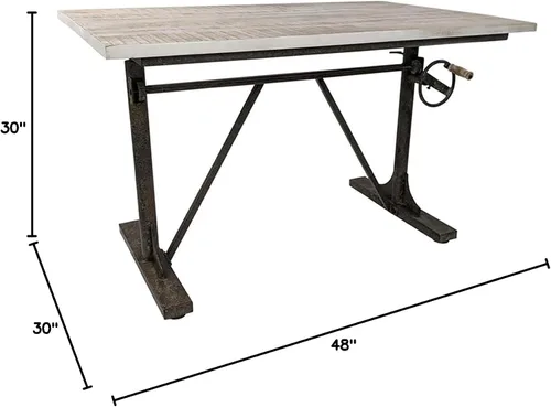 Vista 2 de Carolina Chair & Table Brio - Escritorio rectangular ajustable para sentarse o de pie, con base de metal con acabado en polvo, mesa moderna