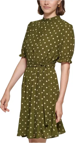 Vista 3 de Tommy Hilfiger Vestido clásico de cuadros transparentes para mujer