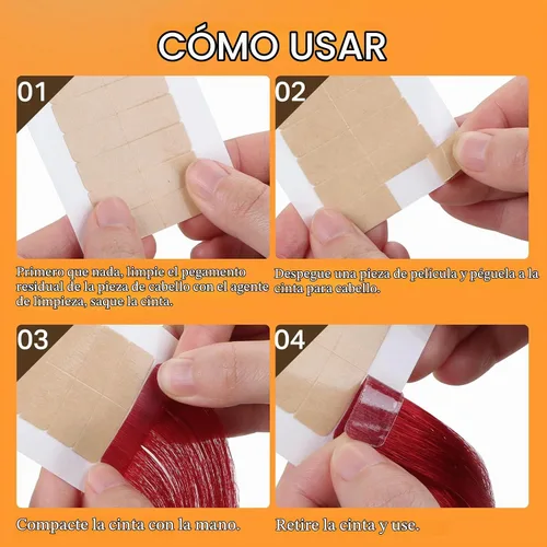Vista 8 de DOORES Cinta para Extensiones de Cabello 72 Lengüetas y Herramienta Raspadora Removedora con 10 Cuchillas de Repuesto de Plástico, Cinta de Repuesto