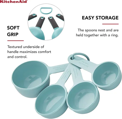 Vista 5 de KitchenAid Tazas medidoras, juego de 4, Aqua Sky (paquete de 12)