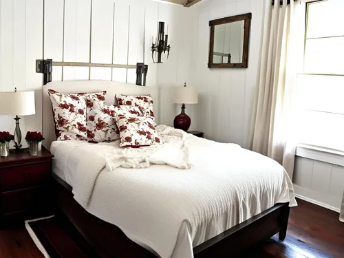 Vista 4 de Tache - Funda de almohada cuadrada de microfibra rústica rústica de 26 pulgadas, diseño de colibríes, diseño floral, color rojo y blanco
