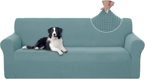 Vista 52 de U-NICE HOME Funda para sofá biplaza elástica, cubierta para sofá, funda para sillón, protector de muebles para sofá con 2 cojines, funda para sofá