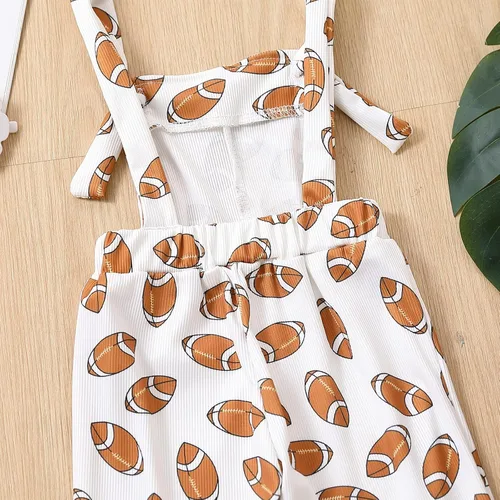 Vista 7 de Lamuusaa Traje de fútbol para niña pequeña, sin mangas, con tirantes, overoles acampanados, talla 6M-4T