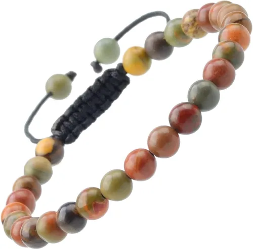 Vista 75 de MASSIVE BEADS - Pulseras ajustables unisex de cuentas de cristal de piedras preciosas con poder curativo natural, de macramé Piedras de 7 chakras