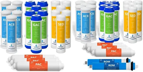 Vista 8 de Express Water Juego de filtros de repuesto para sistema de ósmosis inversa de 3 años, 21 filtros, carbono GAC, ACB, PAC, sedimento SED 10 pulgadas