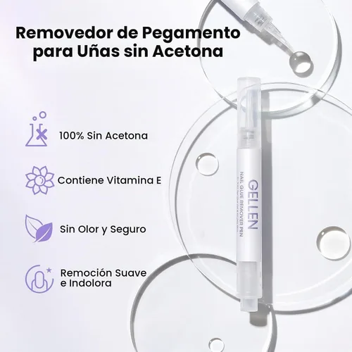 Vista 3 de Gellen Removedor de pegamento de uñas, removedor de pegamento de uñas para uñas a presión, 2 unidades de removedor de pegamento de gel sin acetona 2