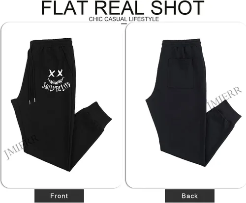Vista 3 de JMIERR Pantalones deportivos cónicos para hombre, para gimnasio, correr, entrenamiento, atléticos, con cordón y bolsillos