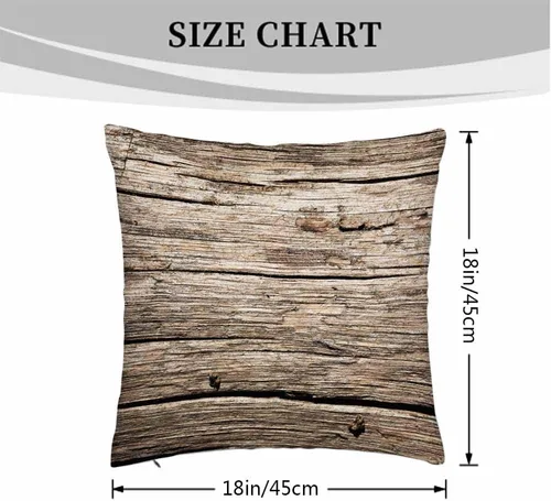 Vista 4 de Juego de 2 fundas de cojín cuadradas con textura de tablones de madera antigua, nostálgica, rústica, decorativa, para dormitorio, sala de estar