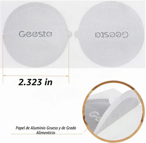 Vista 4 de GEESTA Kit de sellos de papel de aluminio reutilizables compatible con cápsulas Nespresso Vertuoline