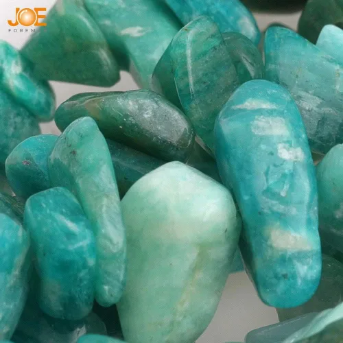 Vista 3 de 3-5mm Cuentas de Amazonita en forma libre para hacer joyas de 86,4 cm de color azul y verde JOE FOREMAN
