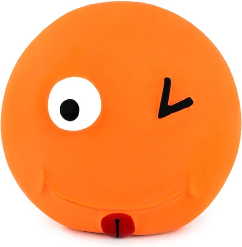 Vista 7 de CHIWAVA Paquete de 4 juguetes chirriantes de látex de 3.2 pulgadas para perros con cara sonriente, juego interactivo para perros pequeños