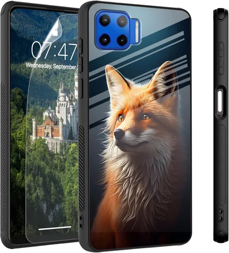 Vista 34 de Funda para Motorola Moto Edge 2022, cubierta trasera de vidrio templado con protector de pantalla, funda protectora a prueba de golpes para Motorola