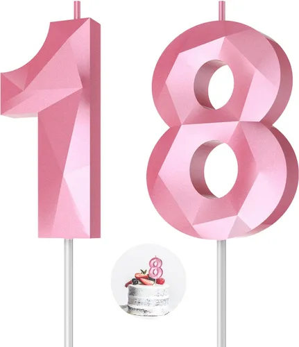 Vista 69 de Velas de cumpleaños con números (0 velas negras), forma de diamante 3D, decoración de pastel de feliz cumpleaños para niños y hombres, cumpleaños