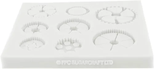 Vista 8 de Moldes de fondant, moldes de silicona con forma de neumático de rueda, moldes de chocolate para fondant para decoración de pasteles (gris claro)