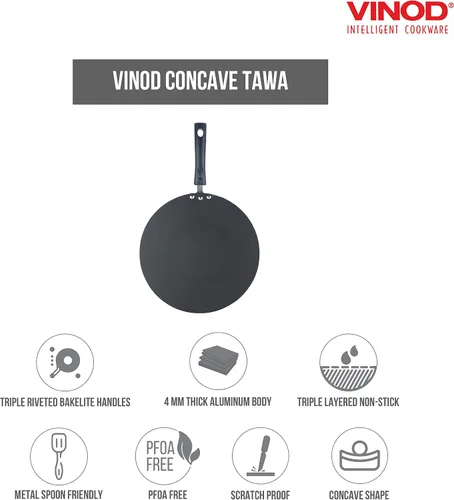 Vista 4 de Vinod Roti Tawa cóncavo antiadherente, 11.5" (29 cm)
