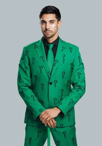 Vista 2 de Chaqueta Slim Fit Traje The Riddler (Auténtica)